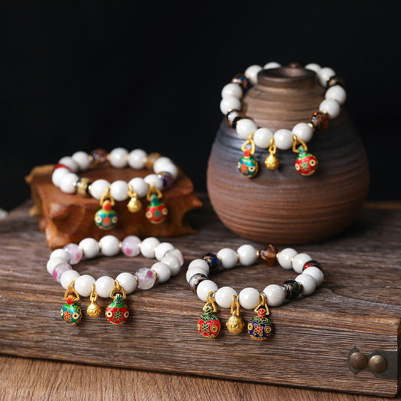 10mm Liuli Glass Spiritual Charm Bracelet for Prosperity