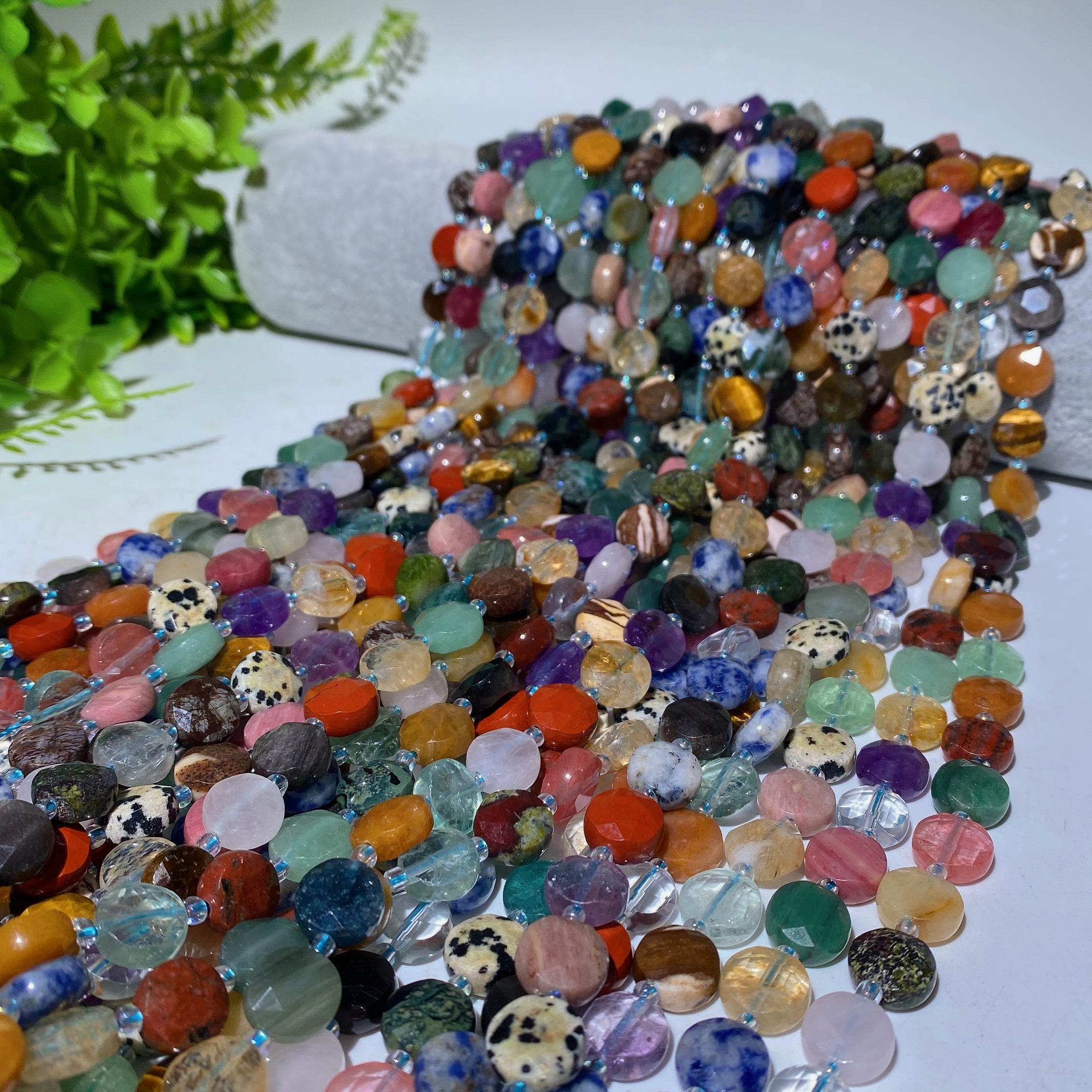 10mm Mixed Crystal Faceted Beads String 38cm for Jewelry Healing
