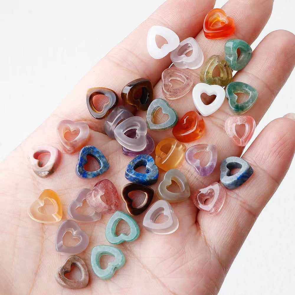 10mm Mixed Crystal Heart & Square Beads for Spiritual Jewelry