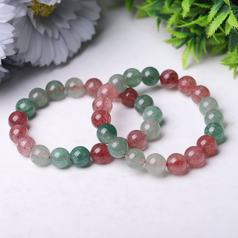 10mm Mixed Strawberry Quartz Healing Spiritual Bracelet