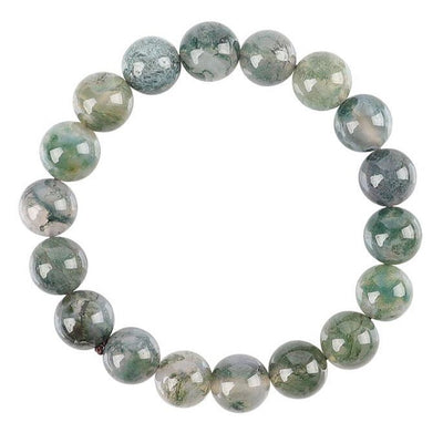 10mm Moss Agate Healing Bracelet for Emotional Balance