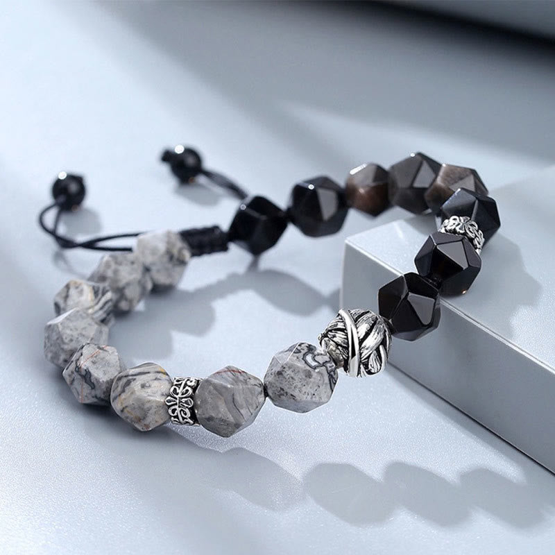 10mm Obsidian Grey Jasper Natural Protection Bracelet
