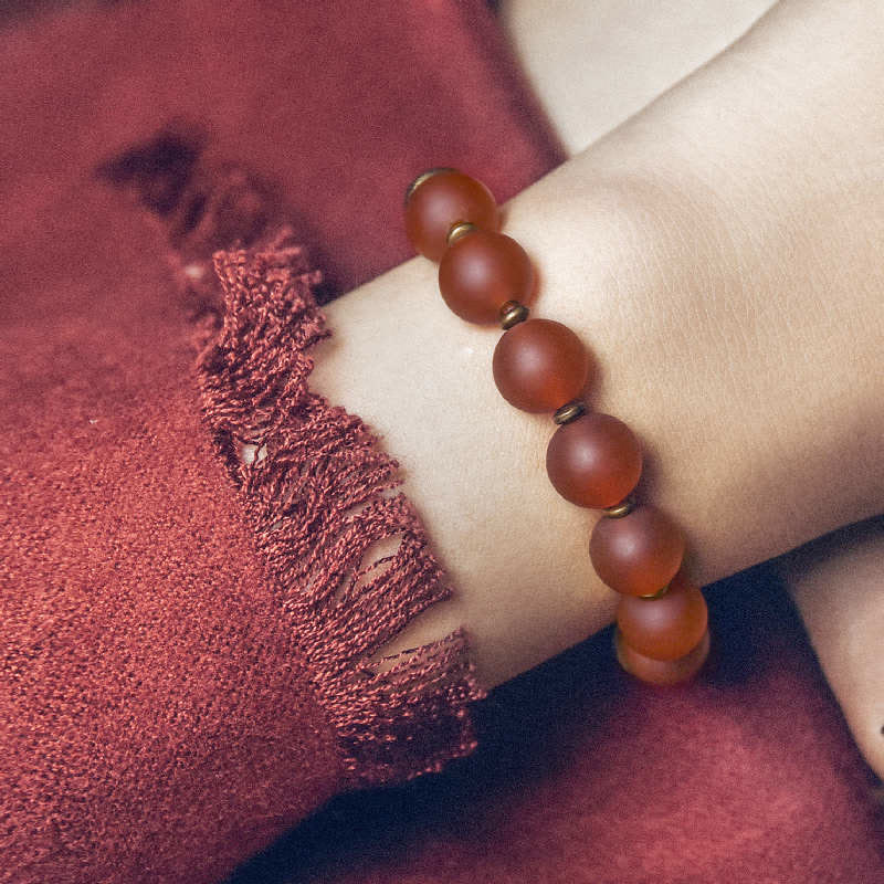 10mm Red Agate Confidence Bracelet for Fortune