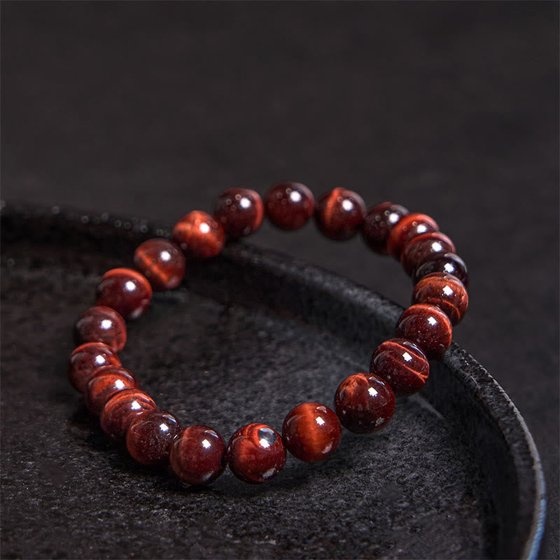 10mm Red Tiger Eye Healing Bracelet for Courage