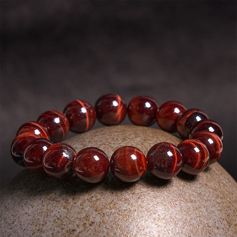 10mm Red Tiger Eye Healing Bracelet for Courage