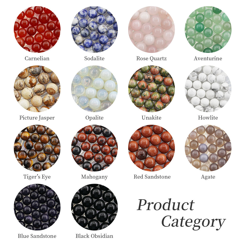 10mm Round Natural Crystal Beads Set 30pcs Energy Healing Stones