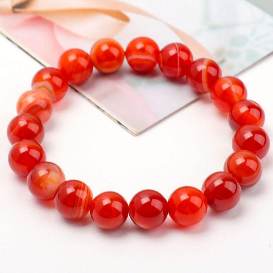 10mm Sardonyx Agate Healing Bracelet for Emotional Balance