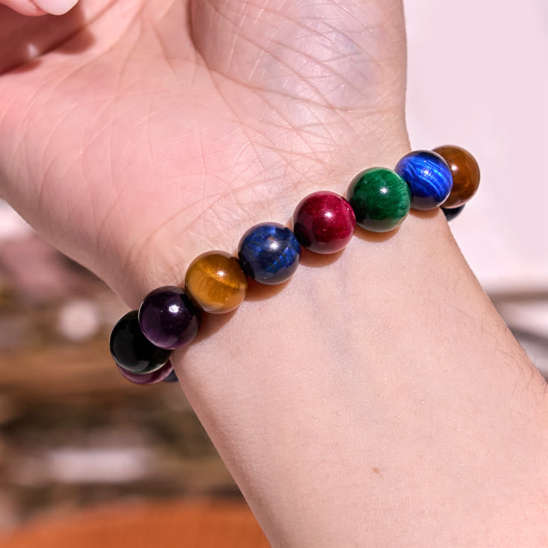 10mm Tiger Eye Courage Bracelet for Strength & Protection