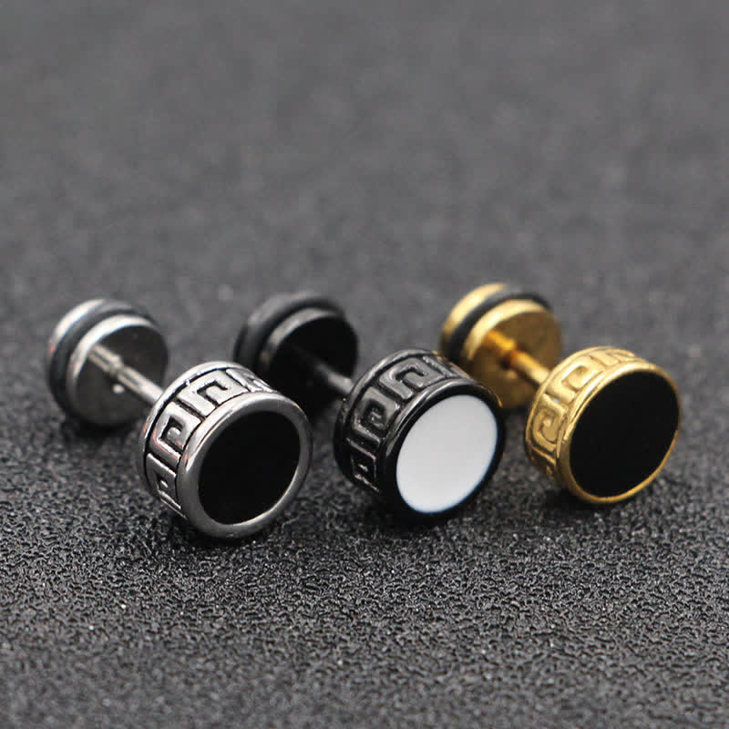 10mm Titanium Steel Balance Spiritual Earrings for Men