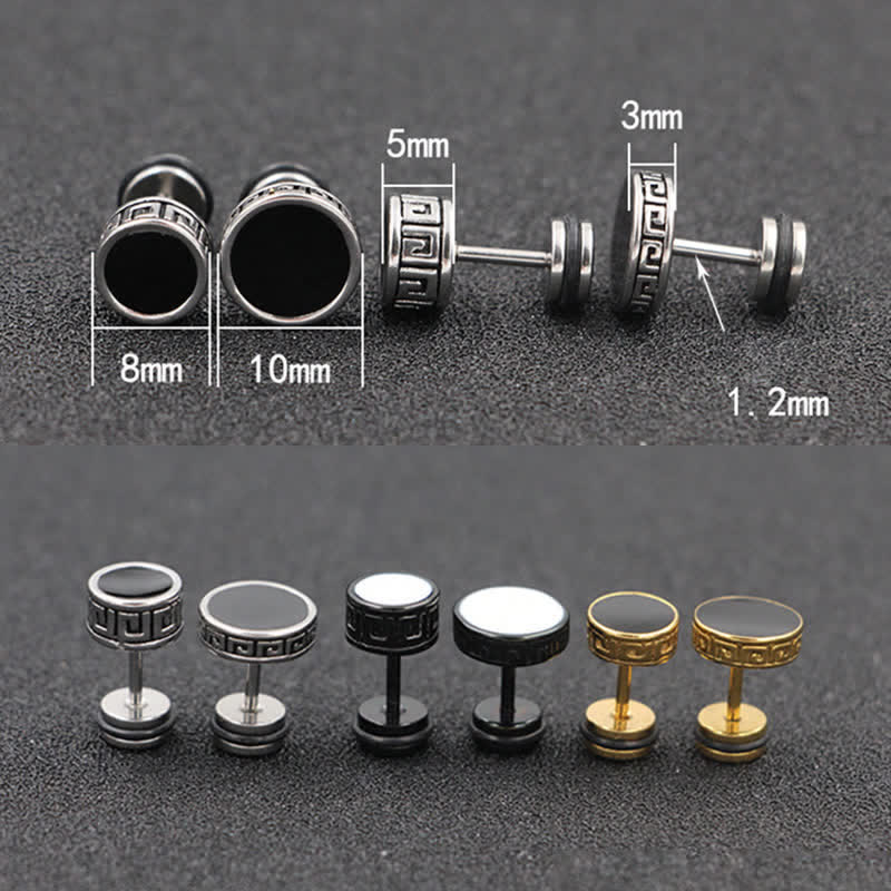 10mm Titanium Steel Balance Spiritual Earrings for Men