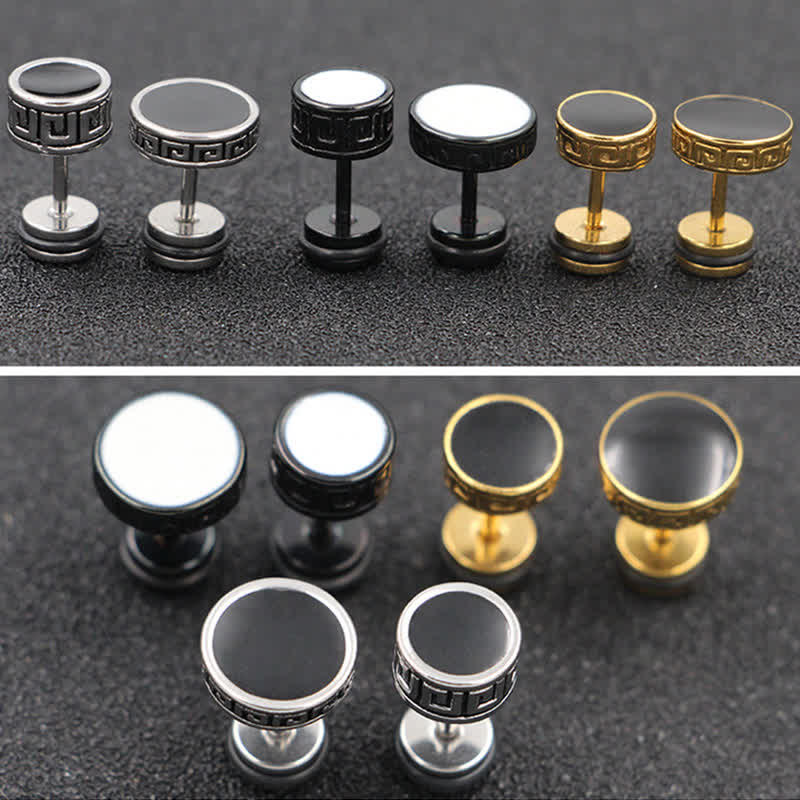 10mm Titanium Steel Balance Spiritual Earrings for Men