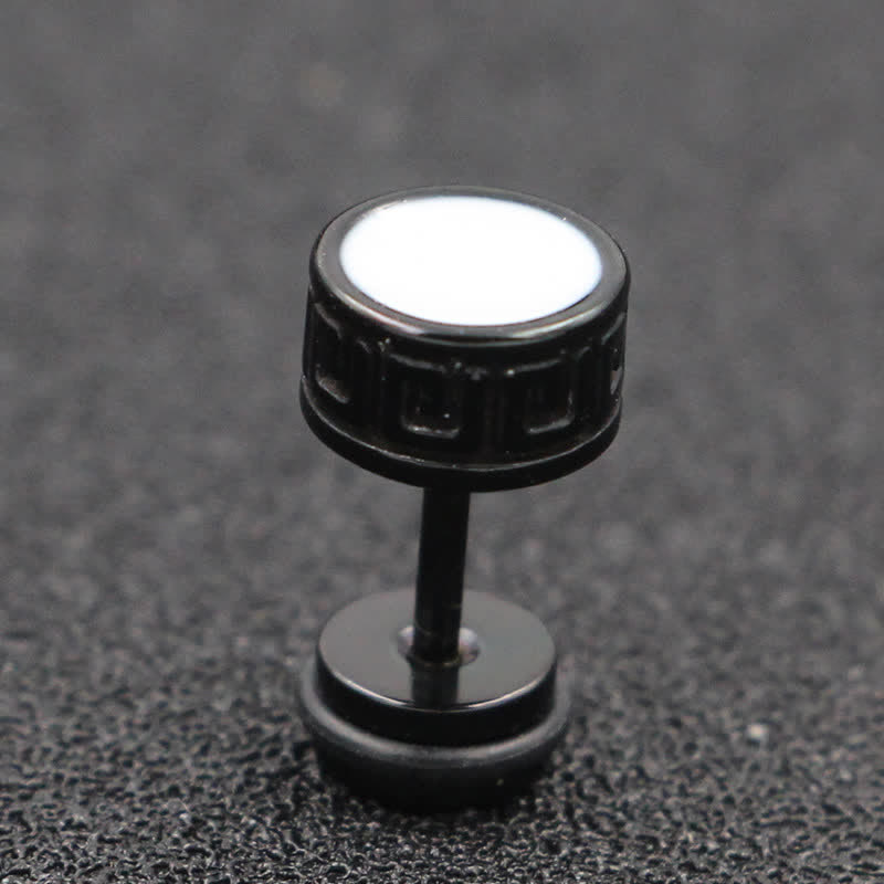 10mm Titanium Steel Balance Spiritual Earrings for Men