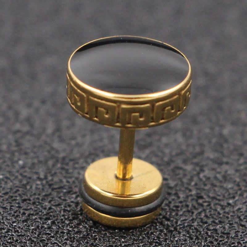 10mm Titanium Steel Balance Spiritual Earrings for Men