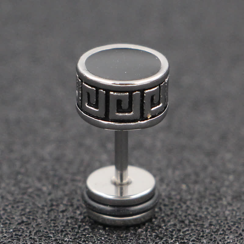 10mm Titanium Steel Balance Spiritual Earrings for Men