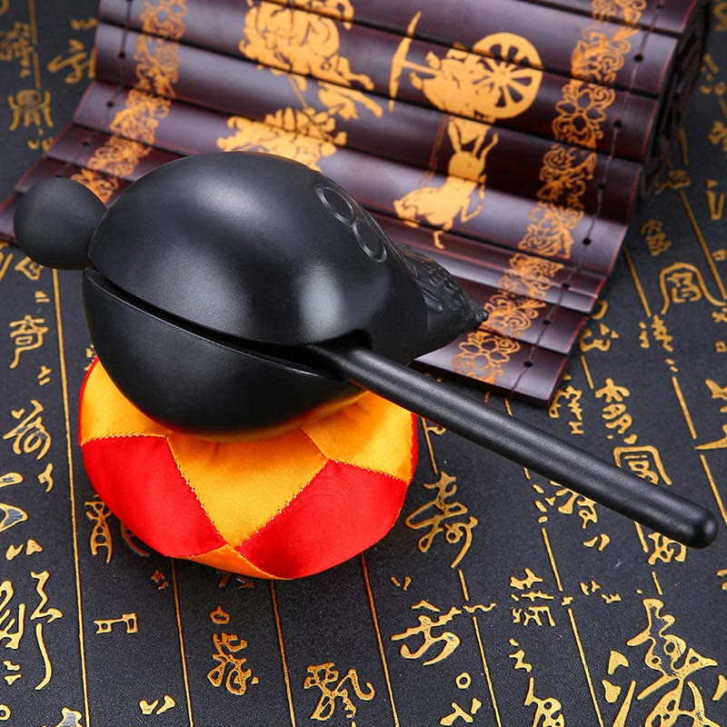 11.5cm Wooden Fish Drum with Koi Pattern | Mindfulness Meditation