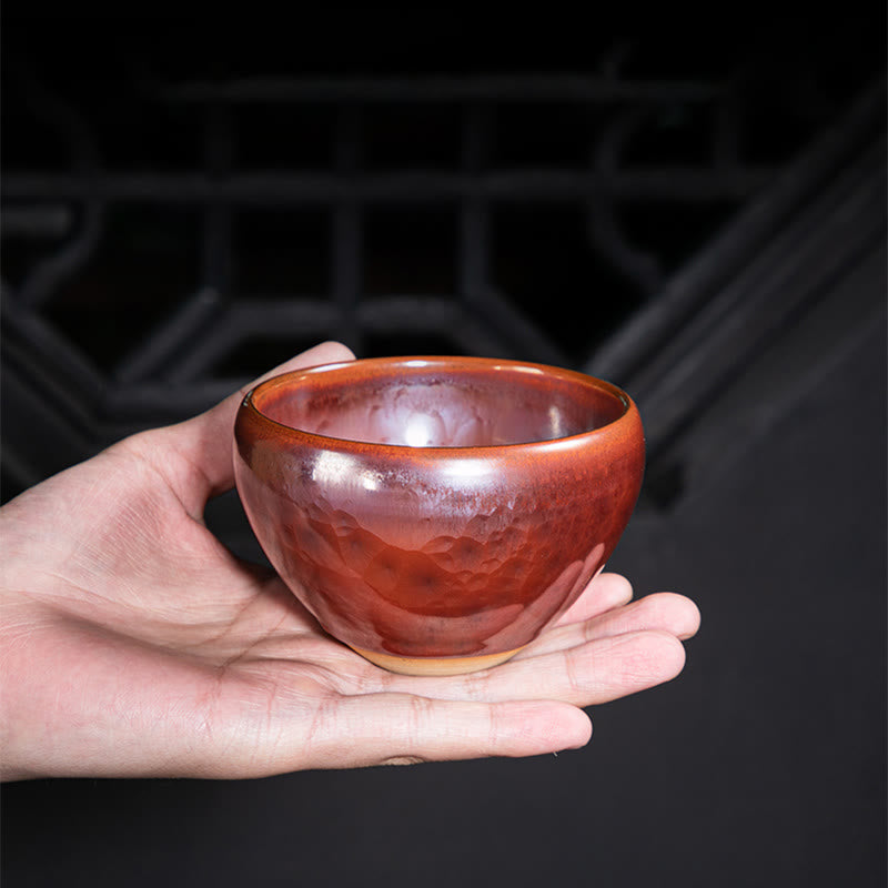 Handmade Lotus Design Ceramic Tea Cup for Kung Fu Tea Ceremony