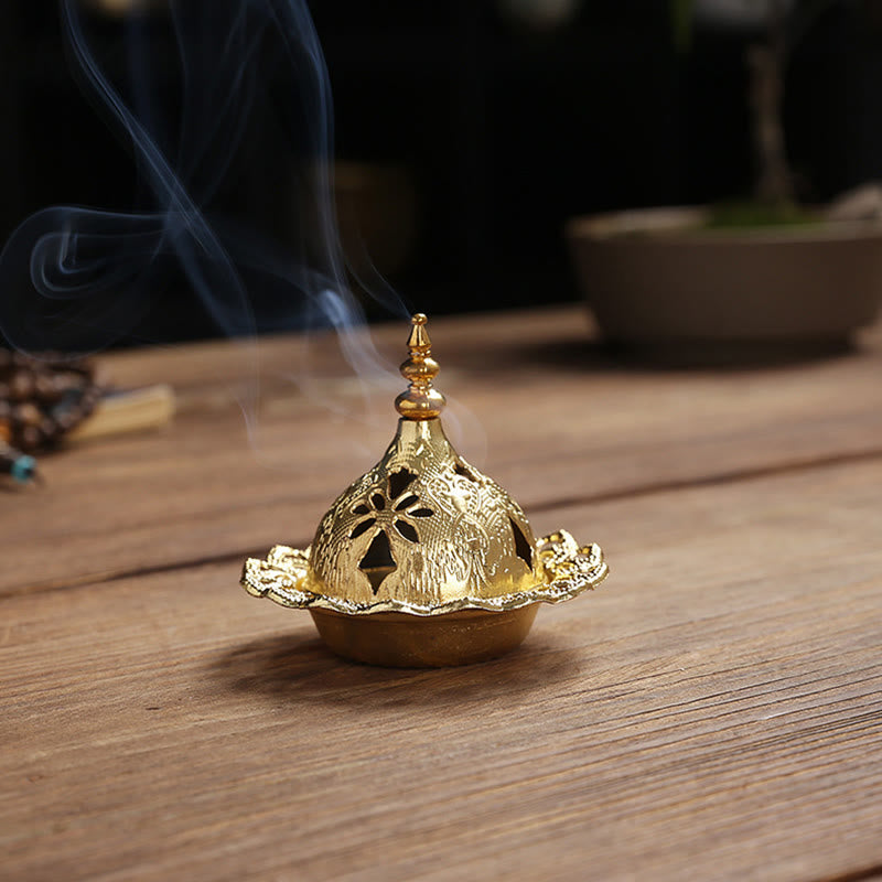 Gold Alloy Spiritual Meditation Incense Burner