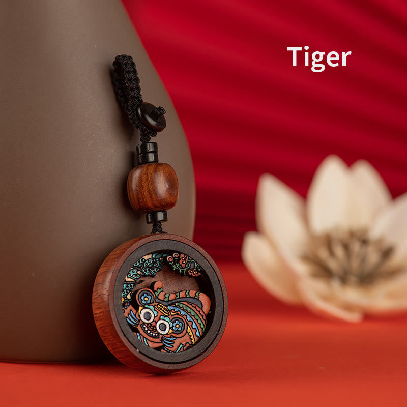 Rosewood Dragon Zodiac Key Chain for Calm & Protection