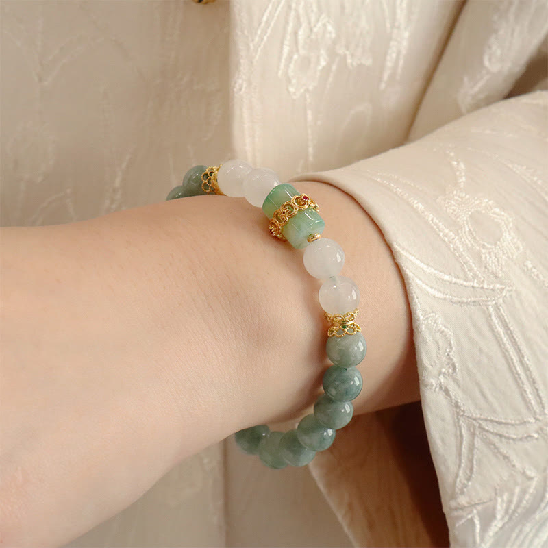 Jade Peace Buckle Bracelet | Single & Double Layer Luck Beads