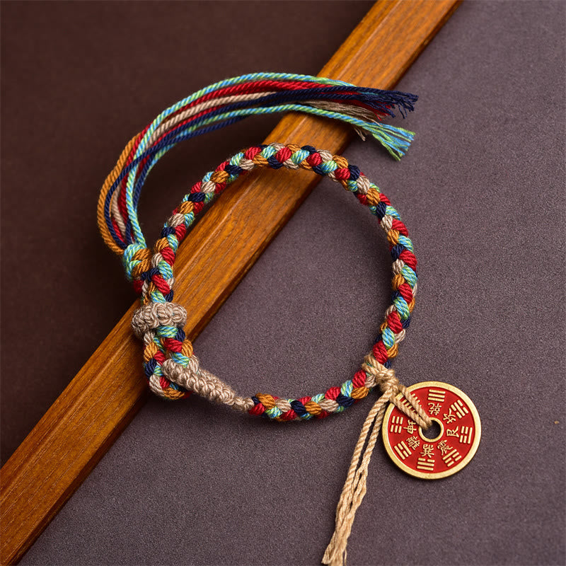 Bagua Harmony Multicolored Rope Yin Yang Bracelet
