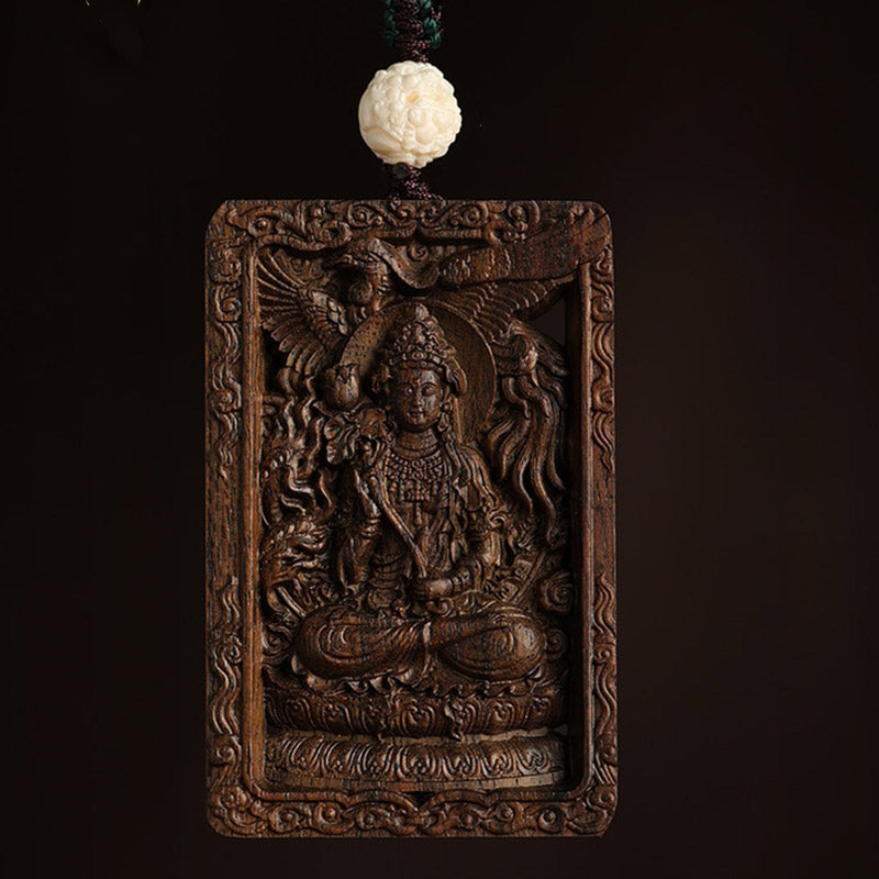 Chinese Zodiac Agarwood PiXiu Dragon Peace Necklace Pendant