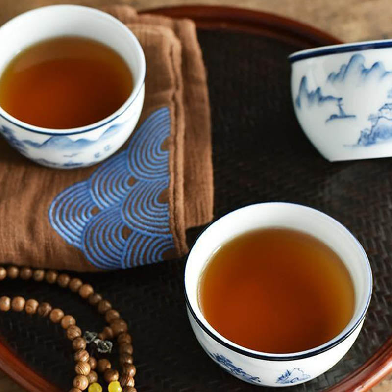 Ceramic Zen Meditation Teacup 130ml Koi Fish Lotus