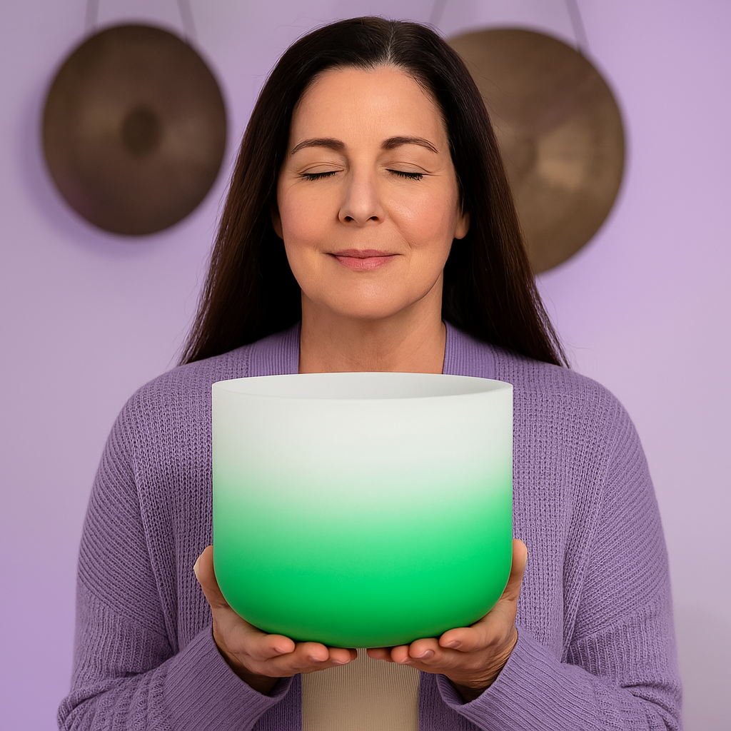 Crystal Singing Bowl - Heart Chakra F Note Meditation Bowl