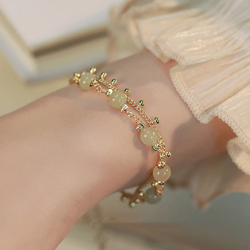 2 Layers Hetian Jade Bracelet for Luck & Prosperity