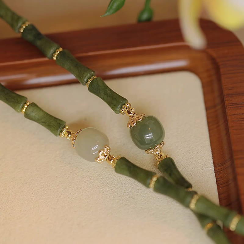 11mm Peridot Hetian Jade Luck Jade Bracelet
