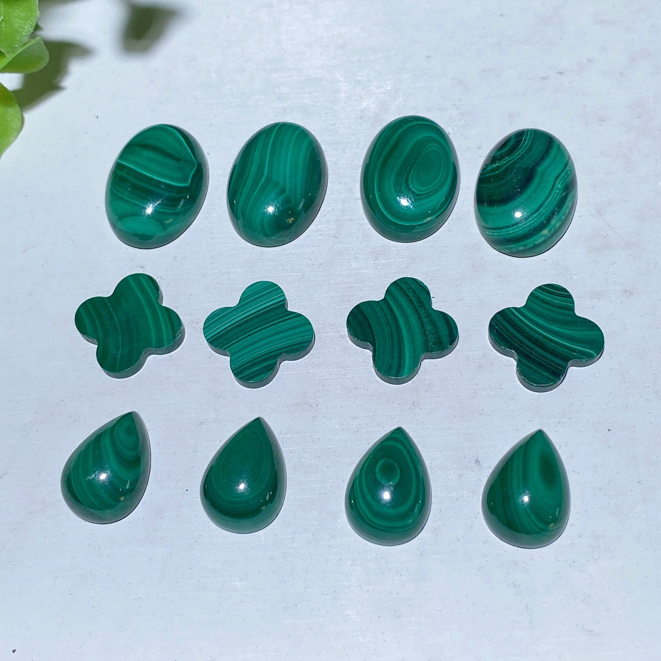 12-20mm Peach Moonstone Malachite Crystal Jewelry Stones