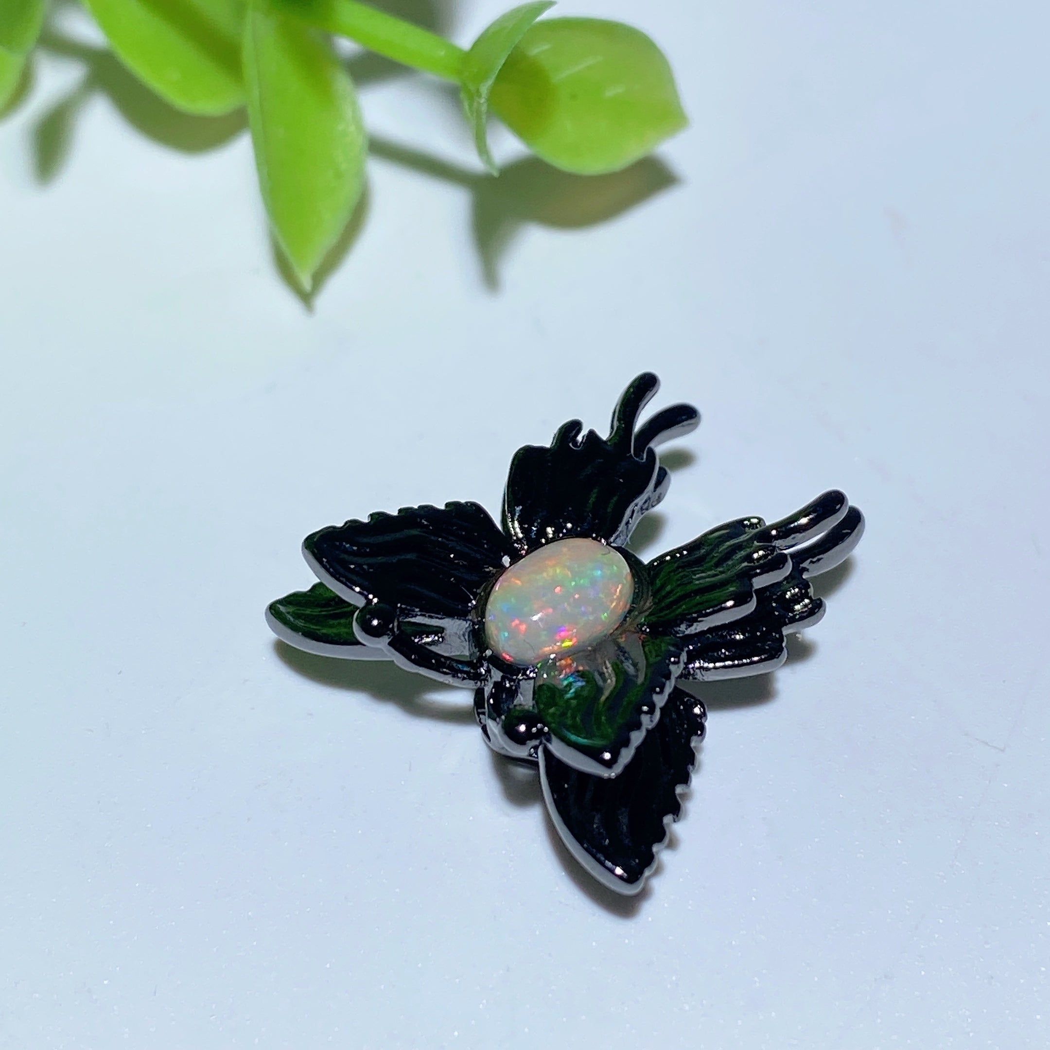 12-20mm Rainbow Opal Fluorite Herkimer Diamond Crystal Pendant