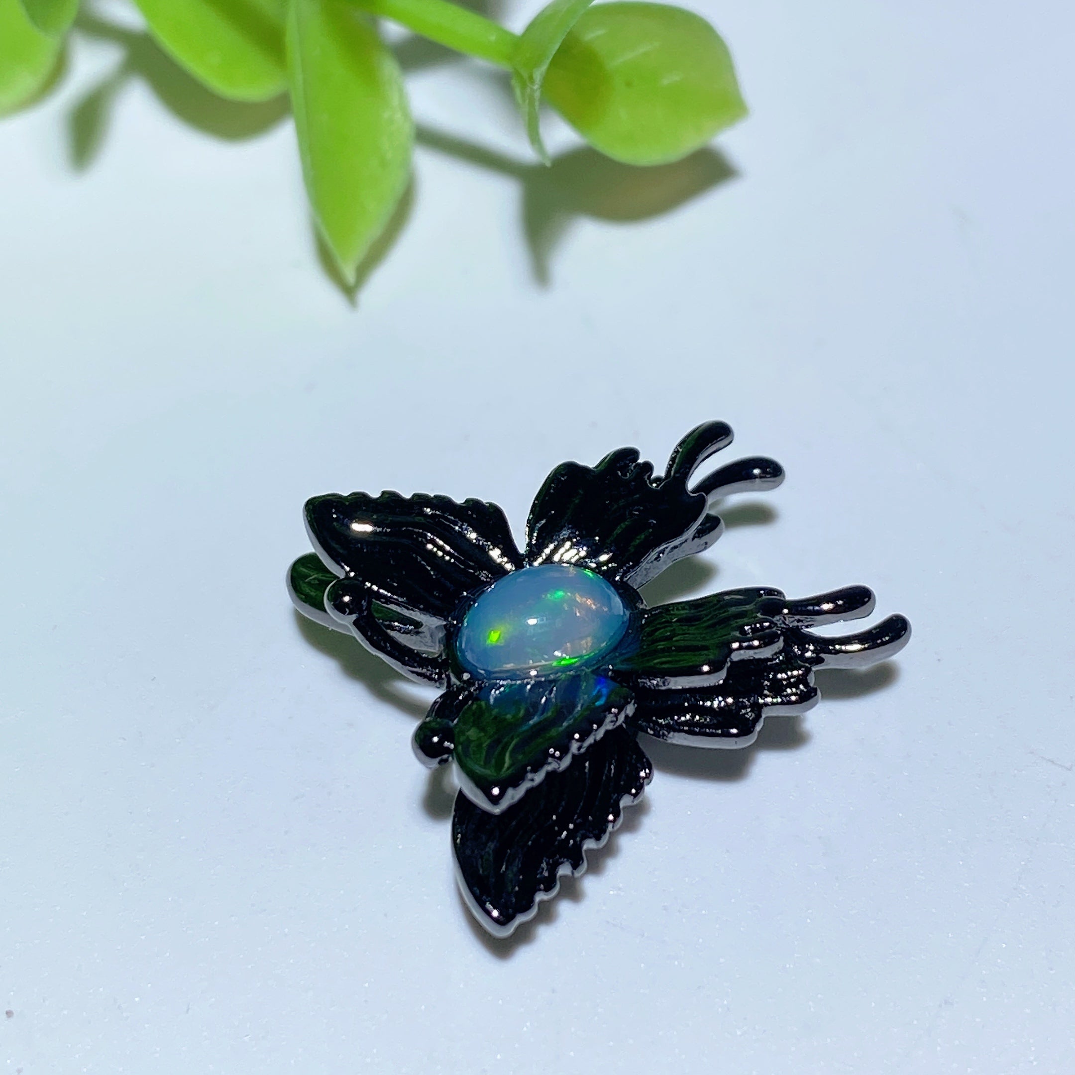 12-20mm Rainbow Opal Fluorite Herkimer Diamond Crystal Pendant