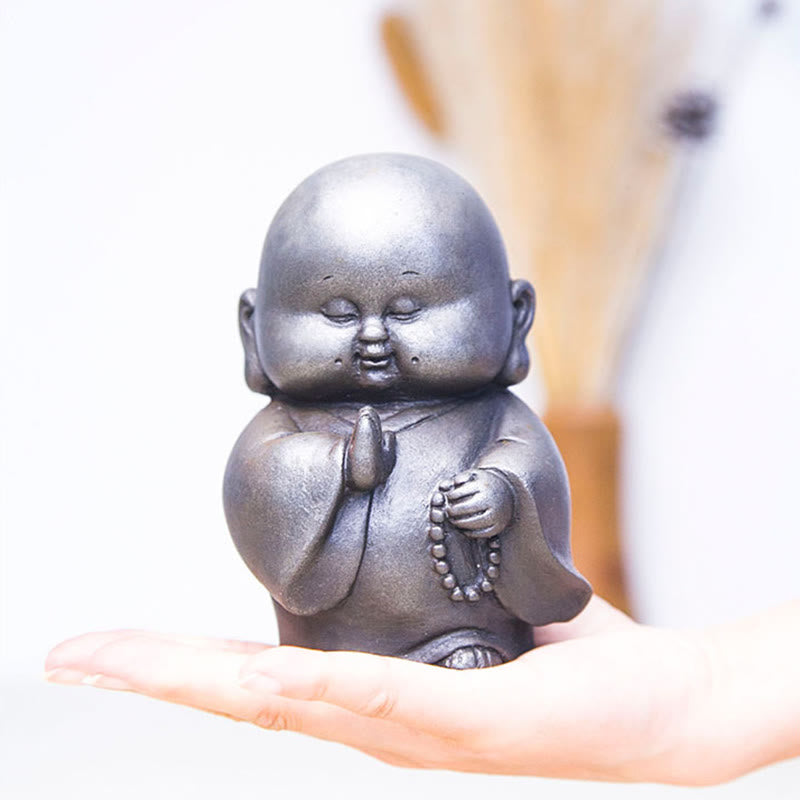 12.7cm Rust Version Buddha Statue | Handmade Little Monk Decor