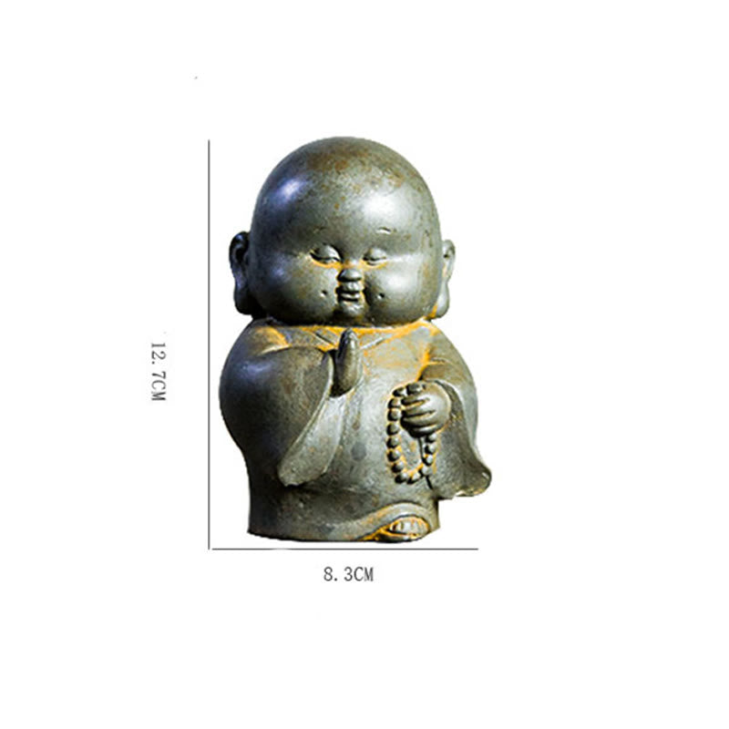 12.7cm Rust Version Buddha Statue | Handmade Little Monk Decor
