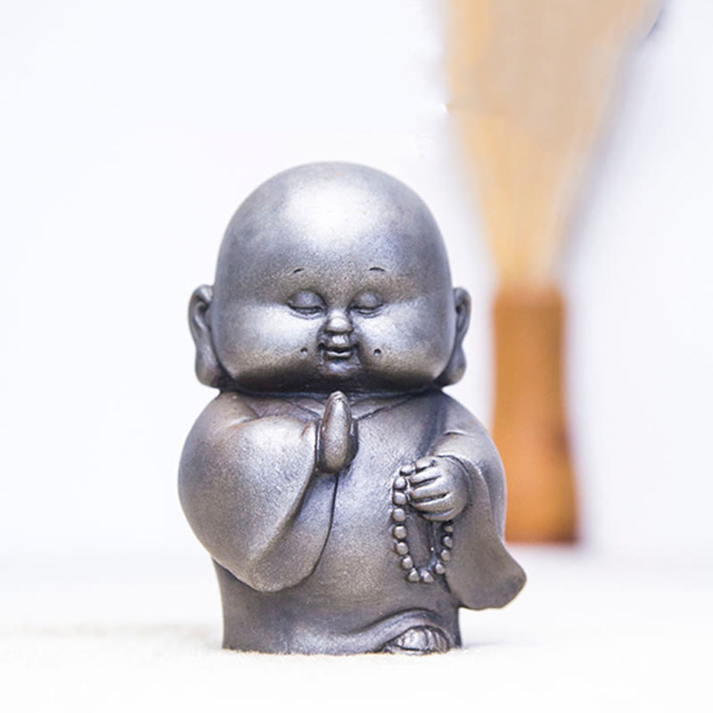 12.7cm Rust Version Buddha Statue | Handmade Little Monk Decor