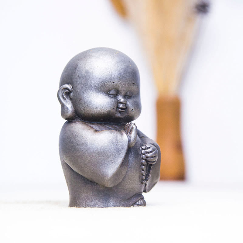 12.7cm Rust Version Buddha Statue | Handmade Little Monk Decor