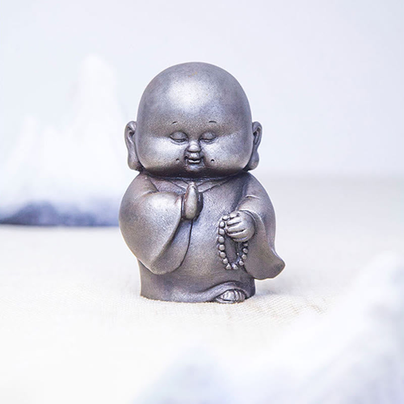 12.7cm Rust Version Buddha Statue | Handmade Little Monk Decor