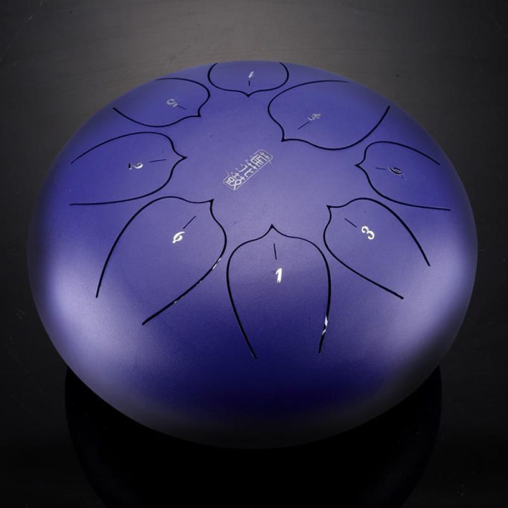 Purple Carbon Steel Tongue Drum with petal-shaped tone sections in C Key