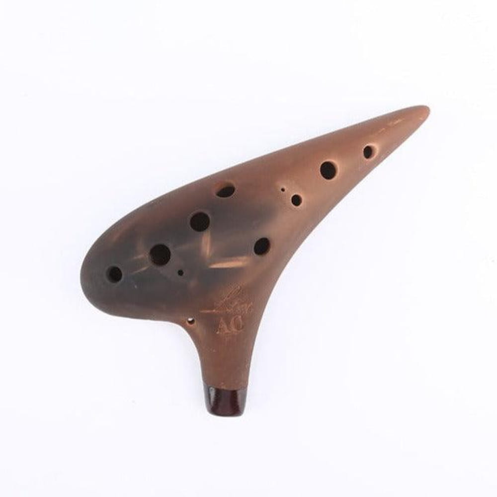 Mulucky 12 Hole Alto C Ocarina - Straw-Fired Ceramic Beginner Instrument With Song Book Bag Stand Red Brown 201640 Mulucky 12 Hole Alto C Ocarina - Straw-Fired Ceramic Beginner Instrument With Song Book Bag Stand Red Brown 201640