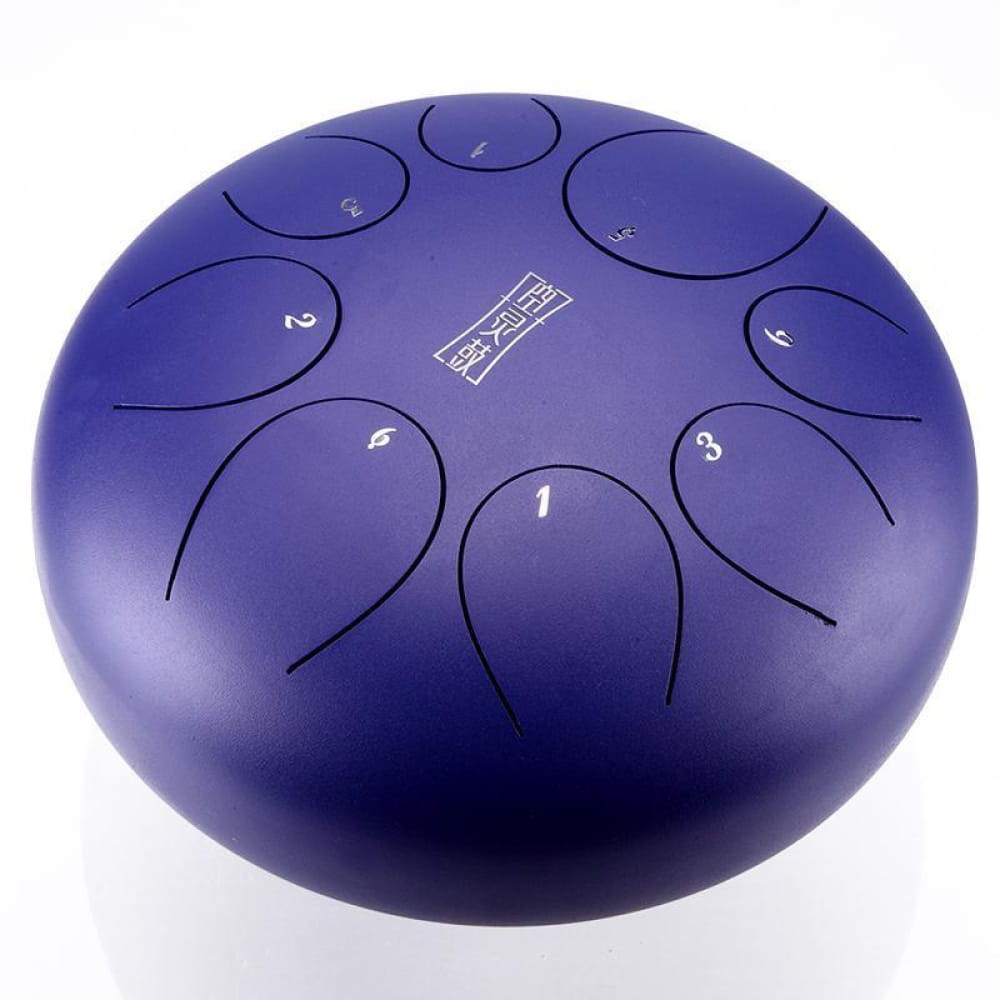 Purple Steel Tongue Drum with numbered tone zones for 12-Inch 8-Note C Key model