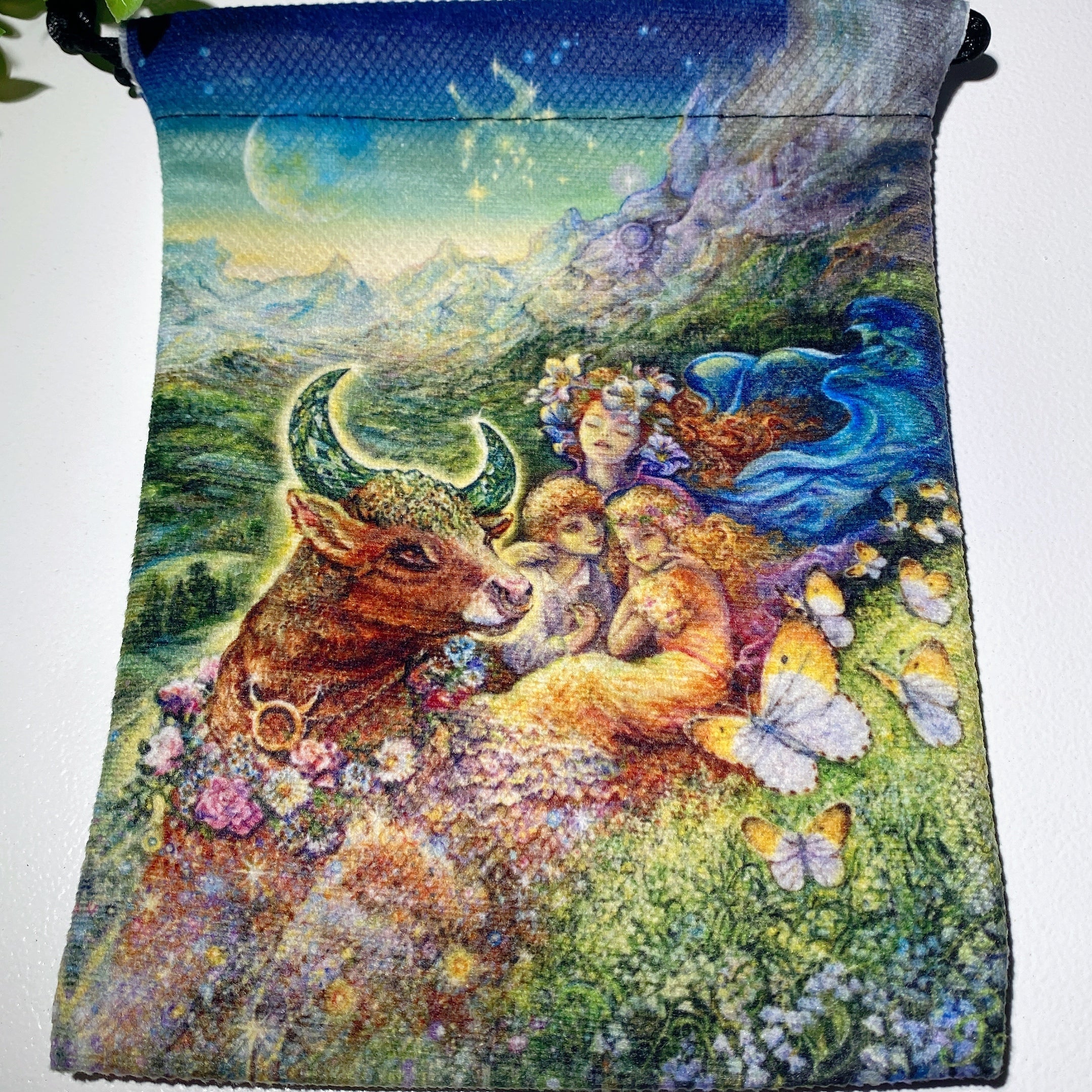 12 Zodiac Constellation Printed Yoga Mat Bag Crystal Healing Pouch