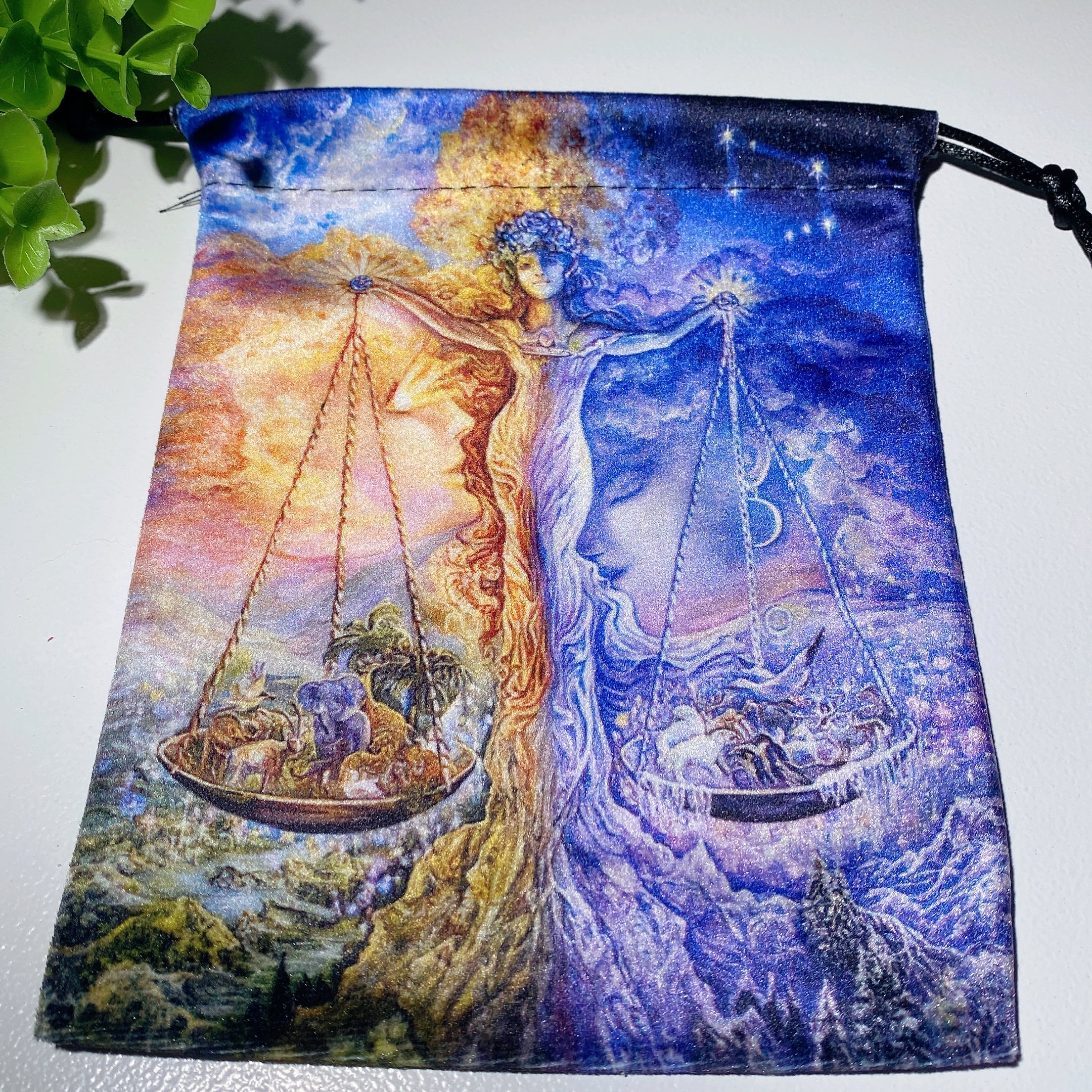 12 Zodiac Constellation Printed Yoga Mat Bag Crystal Healing Pouch