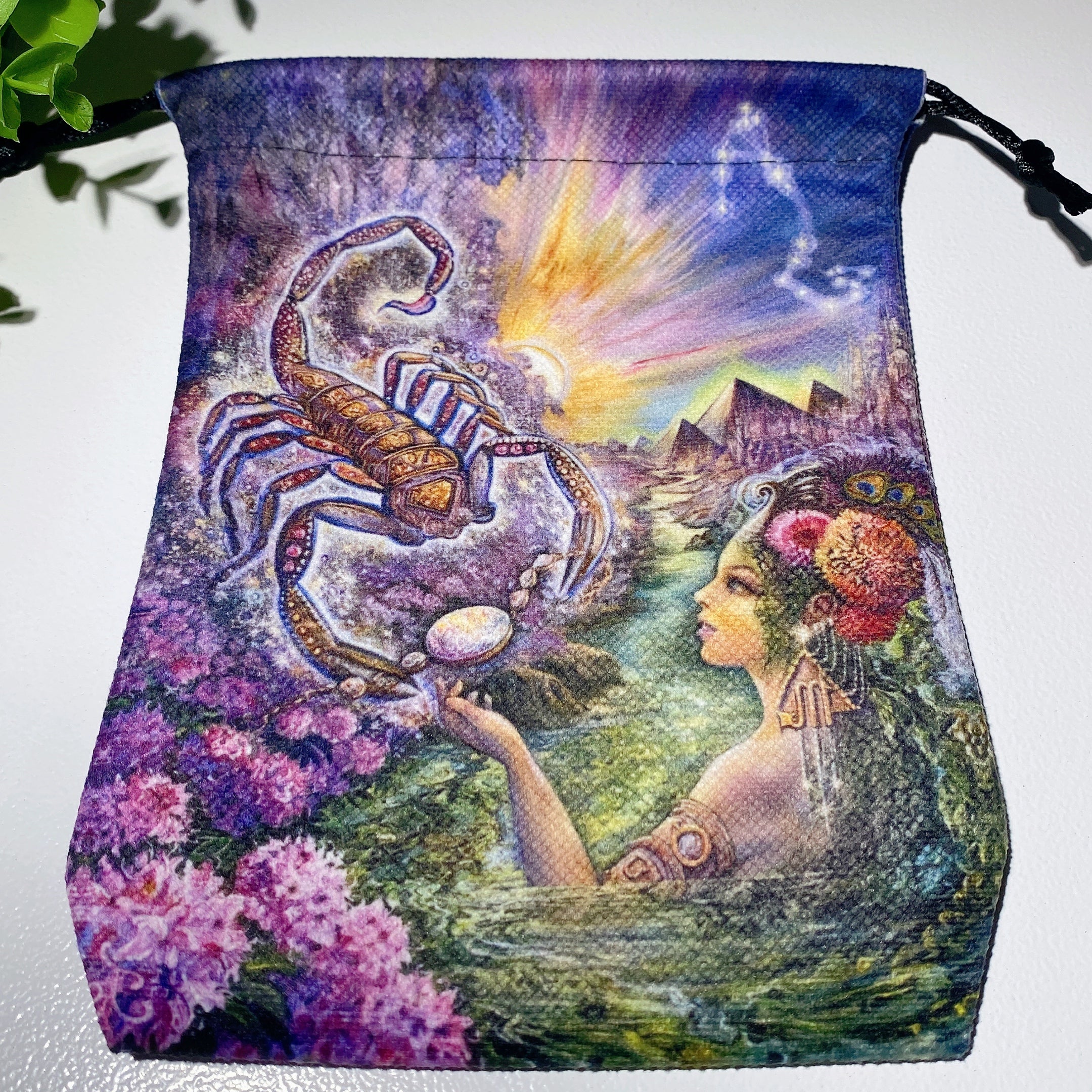 12 Zodiac Constellation Printed Yoga Mat Bag Crystal Healing Pouch
