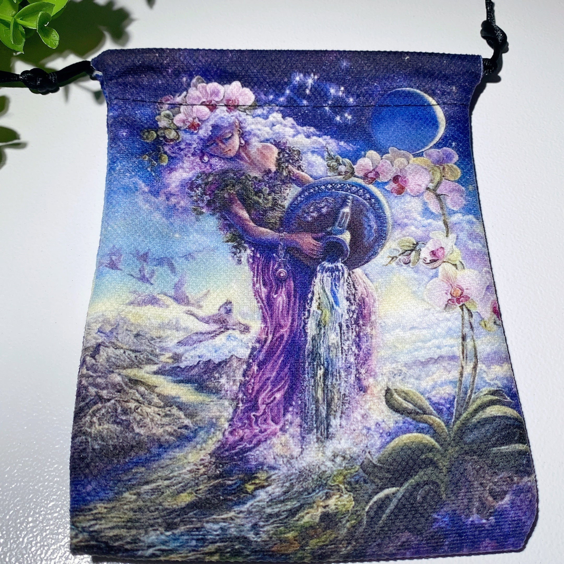 12 Zodiac Constellation Printed Yoga Mat Bag Crystal Healing Pouch