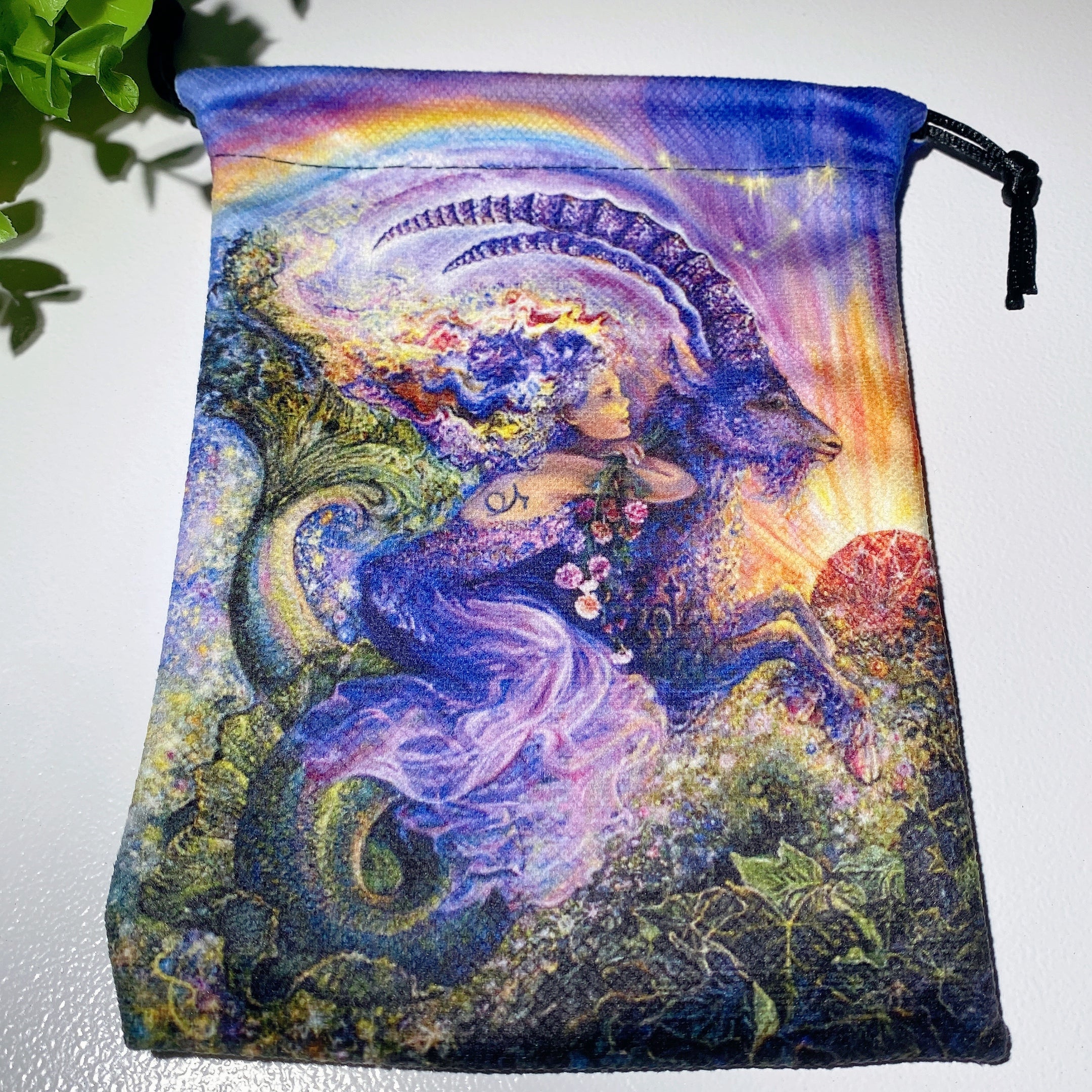 12 Zodiac Constellation Printed Yoga Mat Bag Crystal Healing Pouch