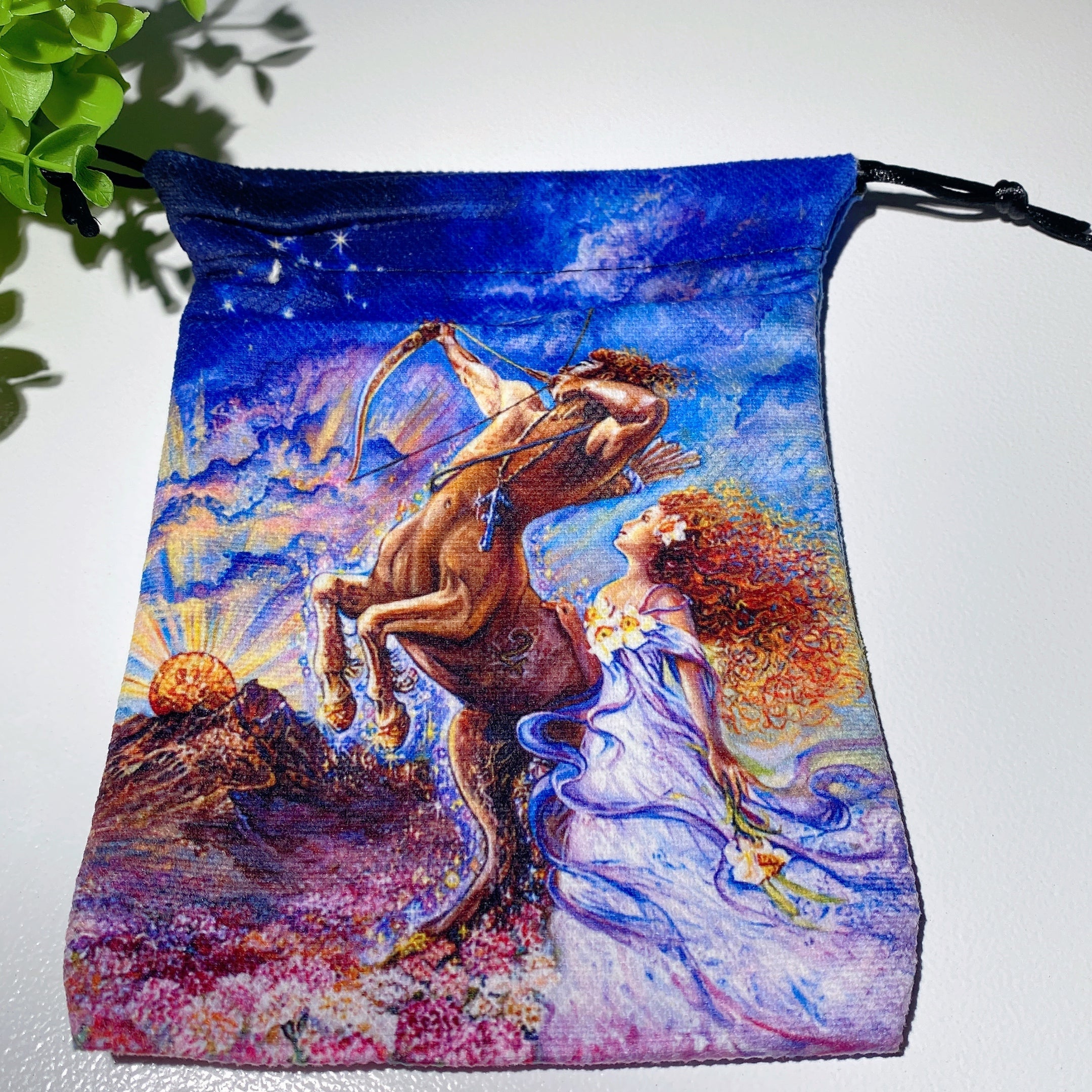 12 Zodiac Constellation Printed Yoga Mat Bag Crystal Healing Pouch