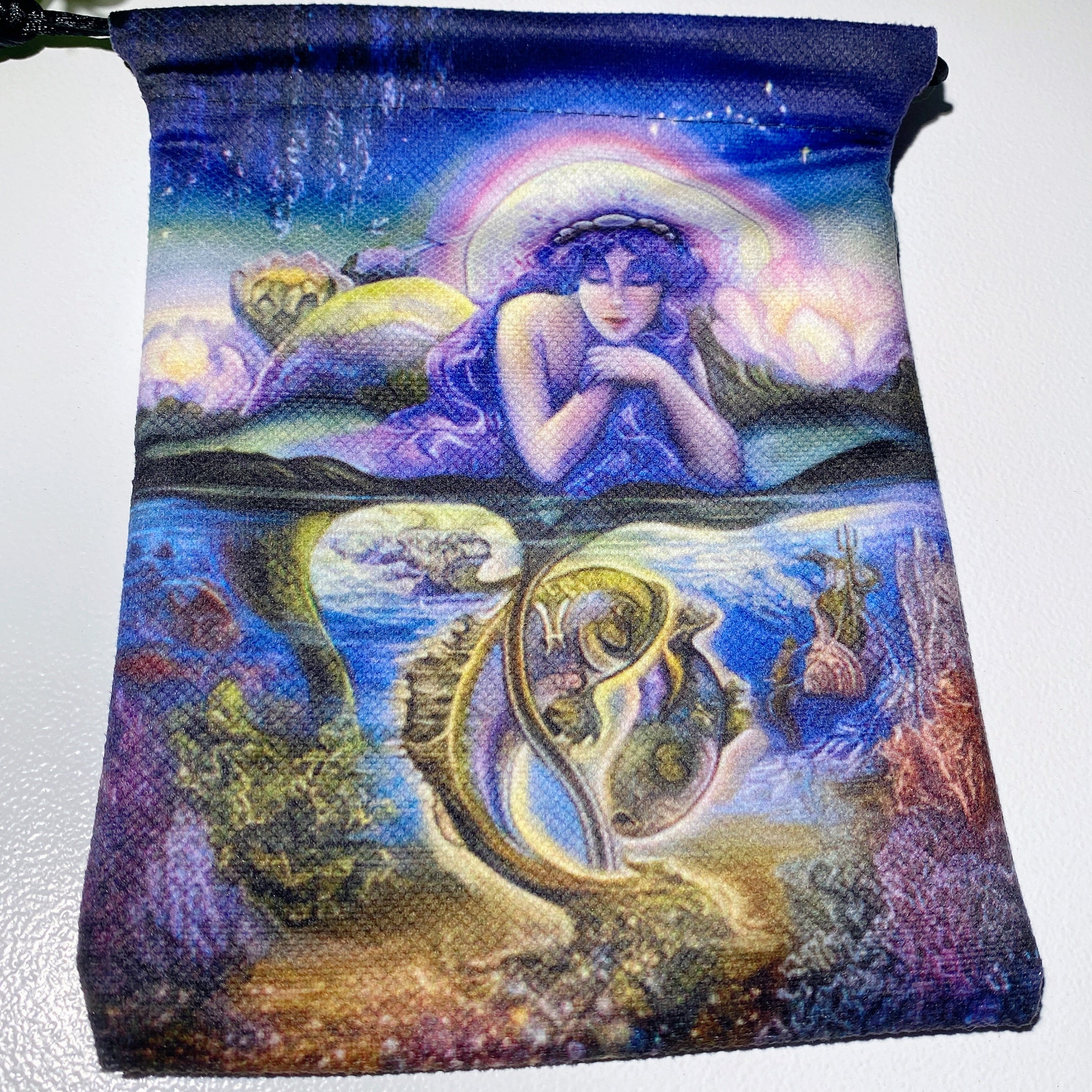 12 Zodiac Constellation Printed Yoga Mat Bag Crystal Healing Pouch