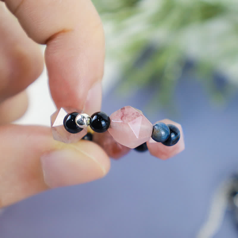 Adjustable Agate Yin Yang Symbol Balance Luck Ring