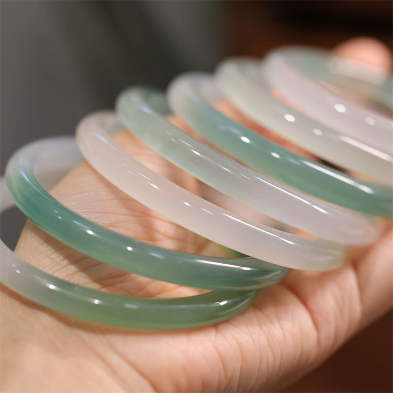 54mm Chalcedony Cuff Bracelet Bangle for Positive Energy