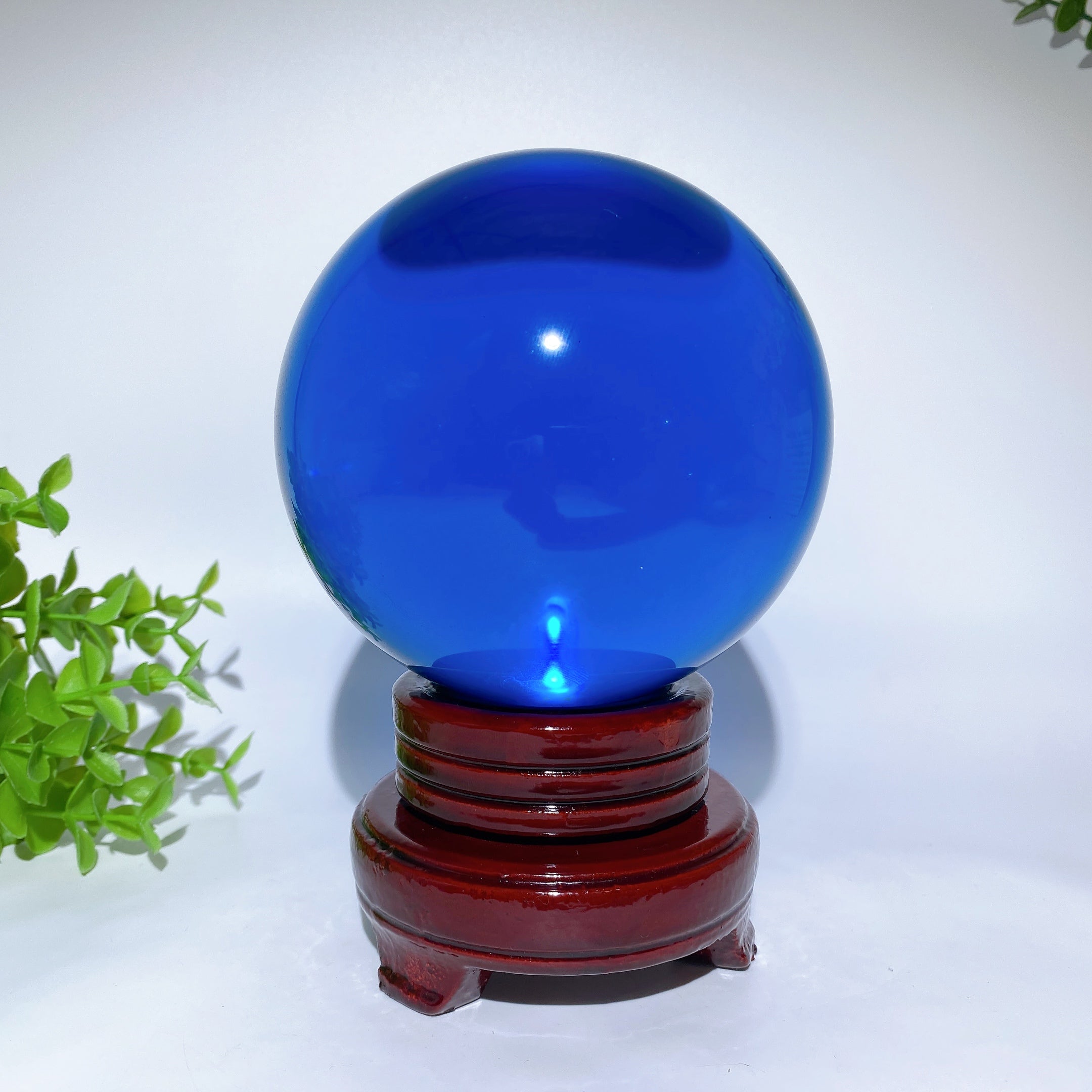 12cm Crystal Sphere with Stand | Purple Blue Pink Glass Orb